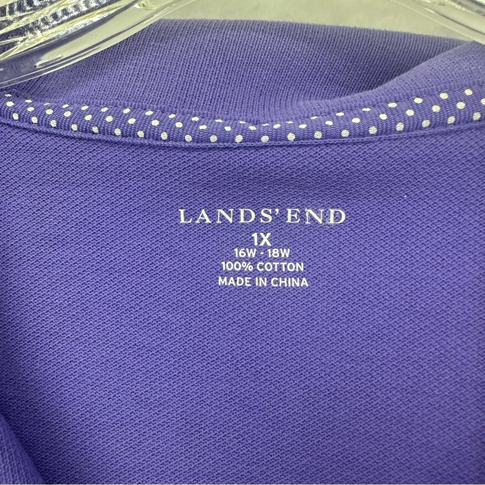 Lands End Short‎ Sleeve Polo Shirt Mens 1X Purple - Picture 3 of 8